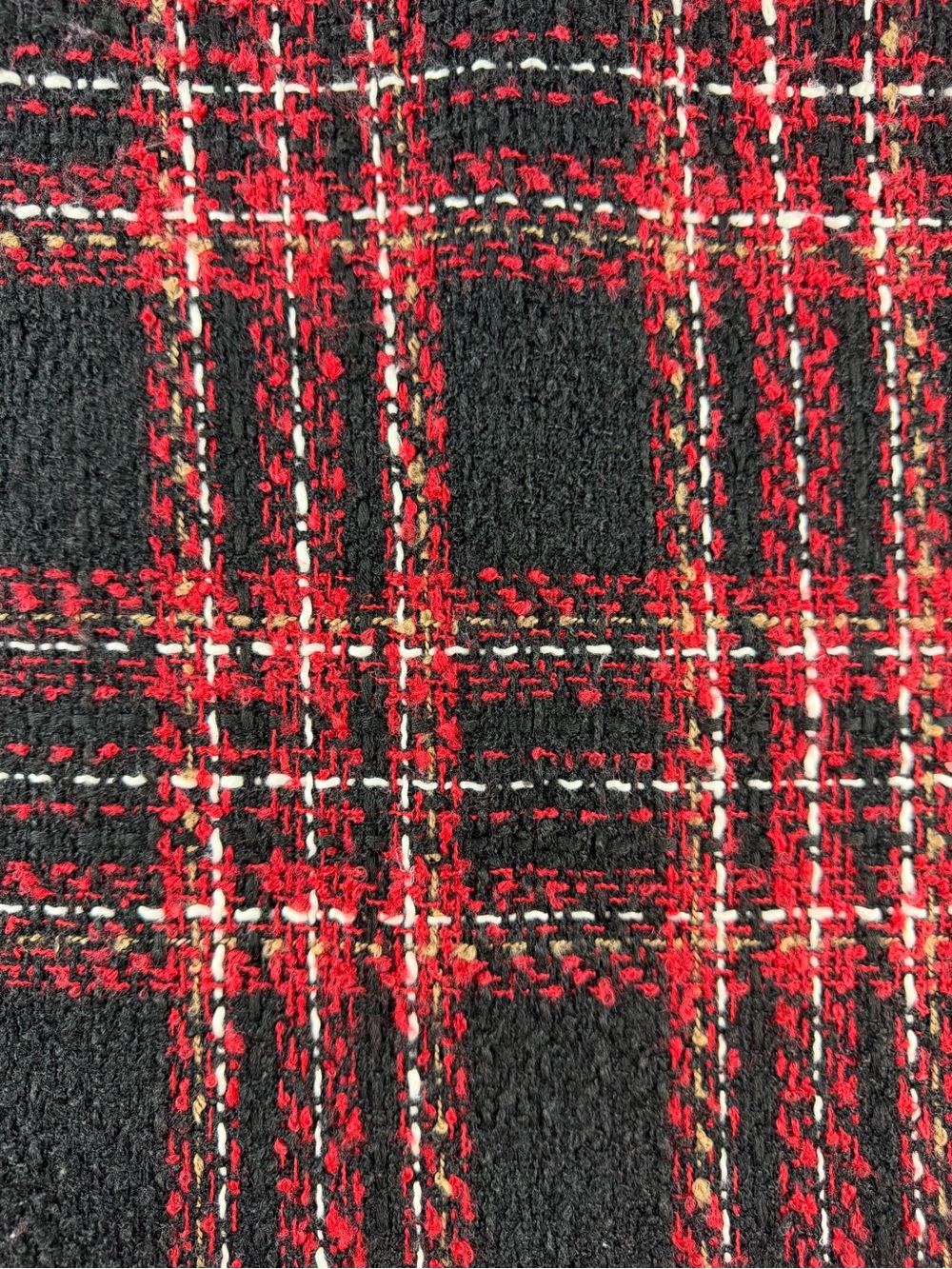 LOFT Red Tartan Plaid Wool Blend Tweed Winter Holiday Mini Skirt Women’s Size 6 - Picture 3 of 6